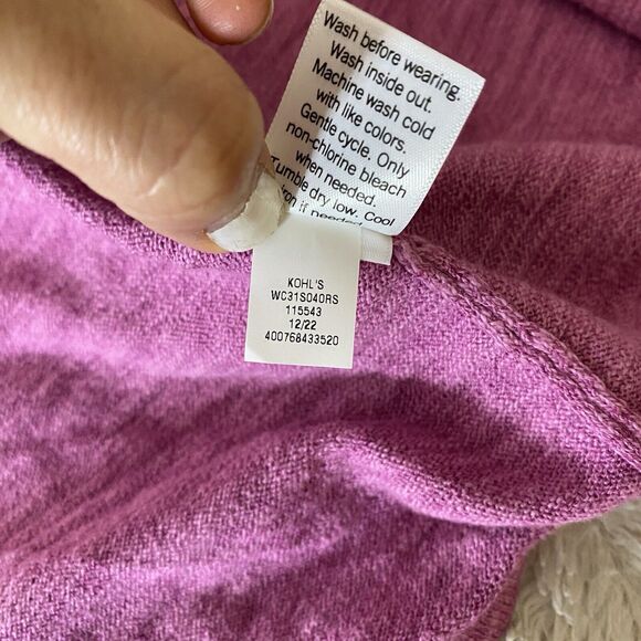 New Croft & Barrow Pink Orchid Open Front Knit Lightweight Cardigan Women’s XXL - Picture 8 of 9